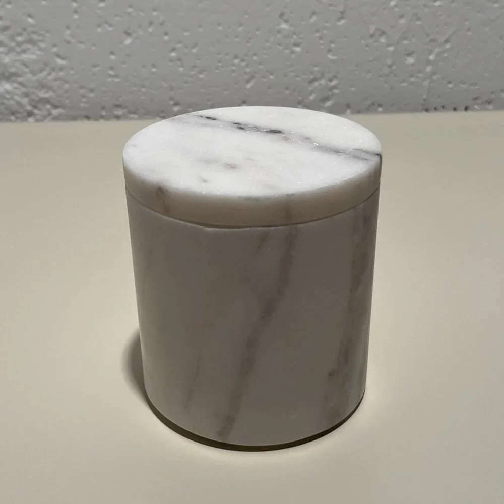 Target Threshold White Marble Lidded Storage Canister